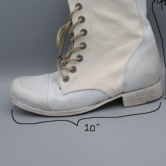 Diesel White Leather Boots Women Size 6/7 - Picture 11 of 11